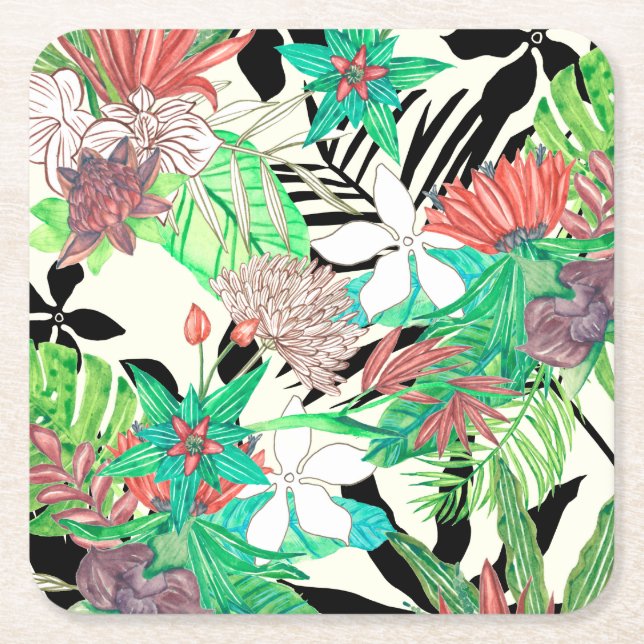 Dessous De Verre Carré Paradis floral II (Devant)