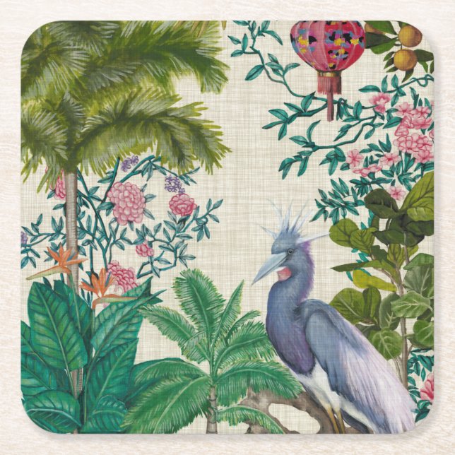 Dessous De Verre Carré Paradise Chinoiserie (Devant)