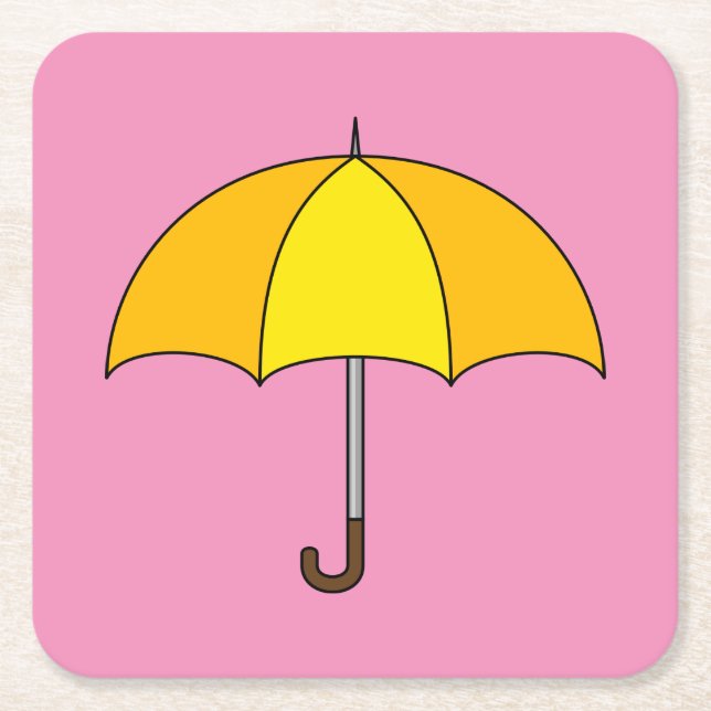 Dessous De Verre Carré Parapluie jaune (Devant)