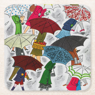 Dessous De Verre Carré Parapluies