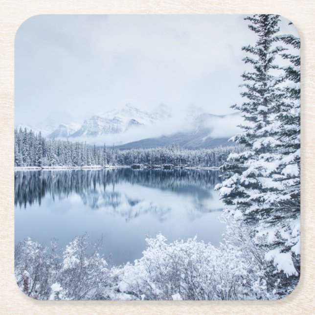 Dessous De Verre Carré Parc national de Banff en hiver (Devant)