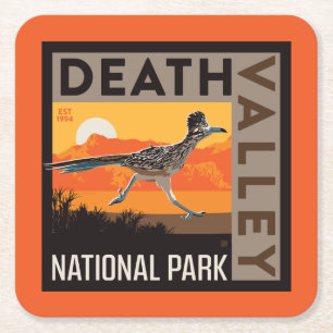 Dessous De Verre Carré Parc national de Death Valley Roadrunner