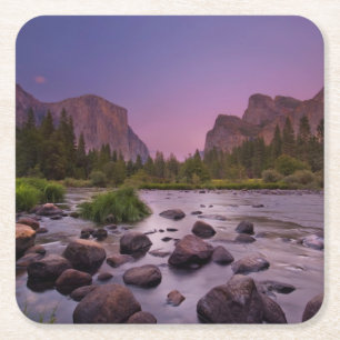Dessous De Verre Carré Parc national de Yosemite au crépuscule