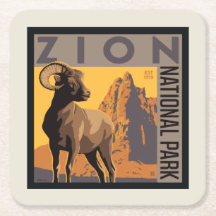 Dessous De Verre Carré Parc national de Zion Ram
