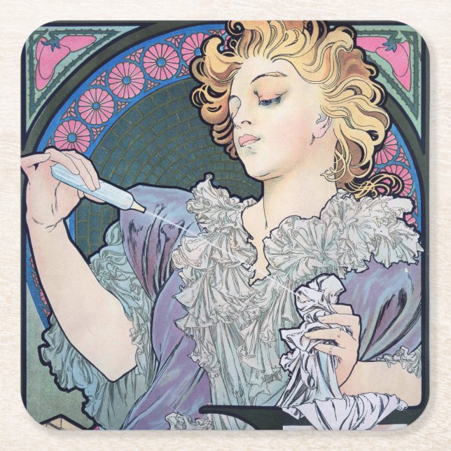 Dessous De Verre Carré Parfum, Alphonse Mucha (Devant)