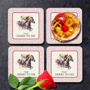 Dessous De Verre Carré Parlez Derby à moi Race Horse Rouge