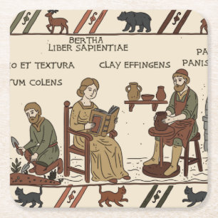 Dessous De Verre Carré parodie de la tapisserie de bayeux