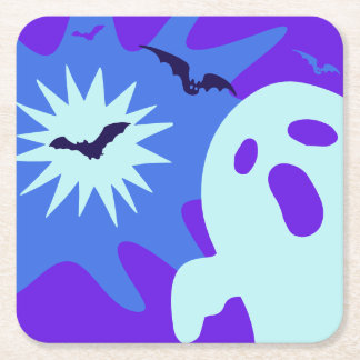 Dessous De Verre Carré Parti d'Halloween Spooktaculaire rétro