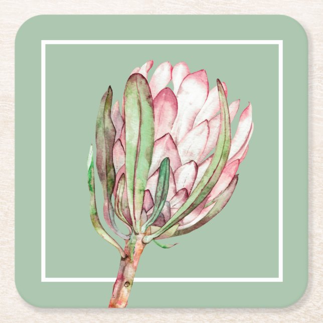 Dessous De Verre Carré Parti floral Pink Pink Tropical (Devant)