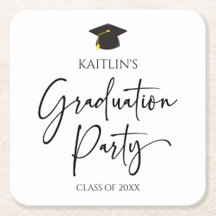 Dessous De Verre Carré Parti minimaliste moderne élégante Graduation