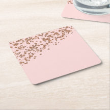 Parties scintillant d'or Rose et Dessous de verre 
