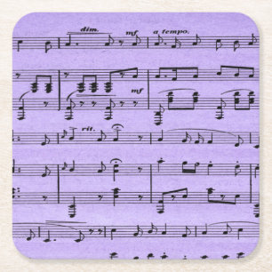 Dessous De Verre Carré Partition de musique violette