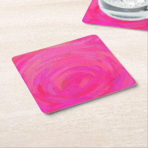 Dessous De Verre Carré Passion rose