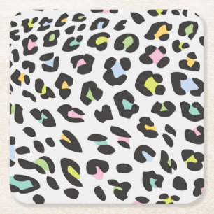 Dessous De Verre Carré Pastel Leopard Spot Motif