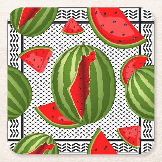 Dessous De Verre Carré Pastèque Palestine - Slice (Devant)