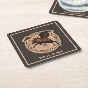 Dessous De Verre Carré Patch Flying Moose Aviation