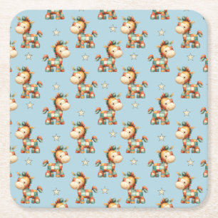 Dessous De Verre Carré Patchwork Pony Anniversaire Giddy-Up