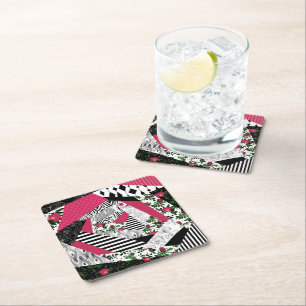 Dessous De Verre Carré patchwork rouge, populaire, patchwork lancer oreil