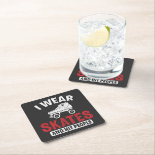 Dessous De Verre Carré Patinage Derby Roller Patineuse