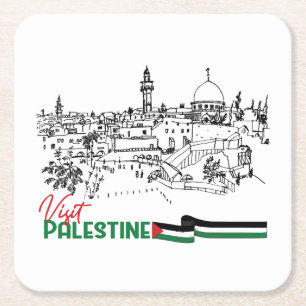 Dessous De Verre Carré Patrimoine palestinien et espoir