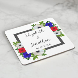 Dessous De Verre Carré Patriotique Panda Anemone Mariage