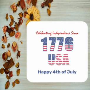 Dessous De Verre Carré Patriotique rouge blanc et 4 juillet bleu