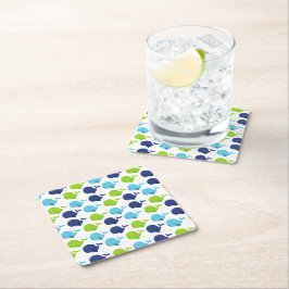 Dessous De Verre Carré Pattern of Whales, Cute Whales, Sea Animals