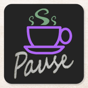 Dessous De Verre Carré Pause café