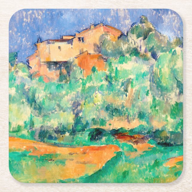 Dessous De Verre Carré Paysage avec une maison, Cézanne (Devant)