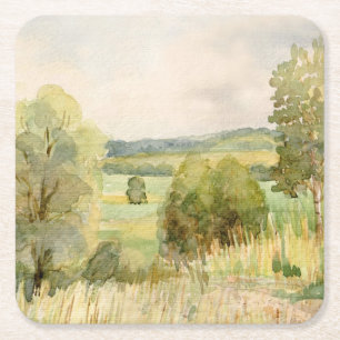 Dessous De Verre Carré Paysage d'aquarelle