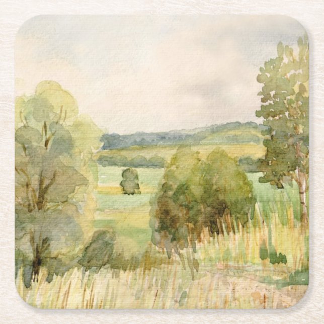 Dessous De Verre Carré Paysage d'aquarelle (Devant)