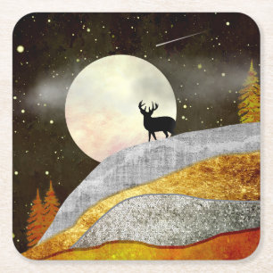 Dessous De Verre Carré Paysage de Deer Moon