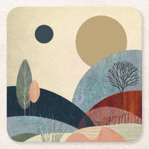 Dessous De Verre Carré Paysage de Imaginaire Hills