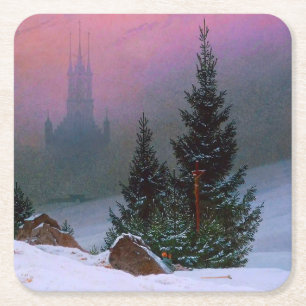 Dessous De Verre Carré Paysage d'hiver Caspar David Friedrich