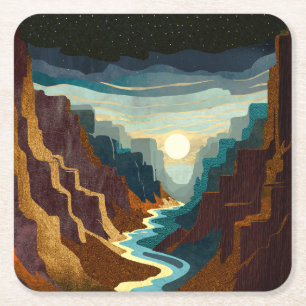 Dessous De Verre Carré Paysage du Canyon Sunset