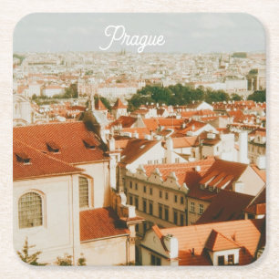 Dessous De Verre Carré Paysage urbain de Prague Souvenir