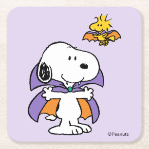 Dessous De Verre Carré Peanuts Snoopy Woodstock Vampire Halloween