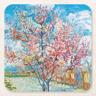 Dessous De Verre Carré Pêche à fleurs, Van Gogh