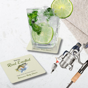 Dessous De Verre Carré Pêche Sage Green Reel Baby shower excité