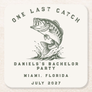 Dessous De Verre Carré Pêcheur Drôle Party de Bachelor de Pêche sur Mesur