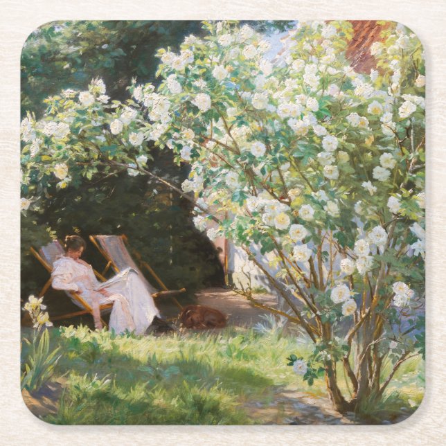 Dessous De Verre Carré Peder Severin Kroyer - Roses (Devant)
