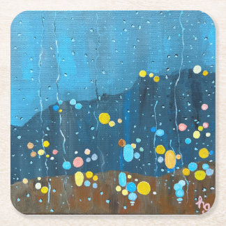 Dessous De Verre Carré Peinture Abstraite de pluie