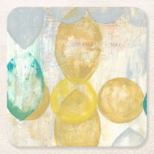 Dessous De Verre Carré Peinture Abstraite moderne sur papier journal