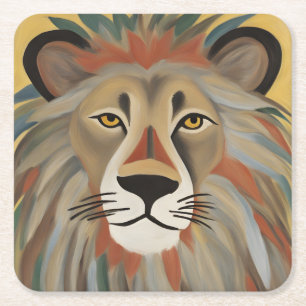 Dessous De Verre Carré Peinture de lion