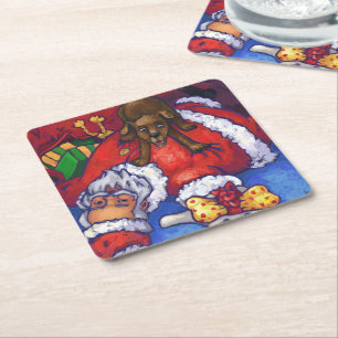 Dessous De Verre Carré Peinture de Noël
