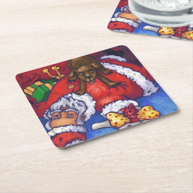 Dessous De Verre Carré Peinture de Noël (Incliné)