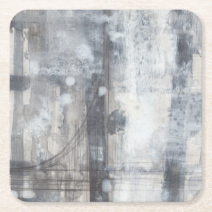 Dessous De Verre Carré Peinture grise contemporaine