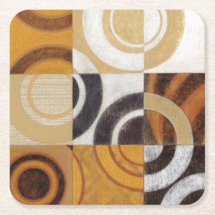 Dessous De Verre Carré Peinture moderne avec les motifs circulaires