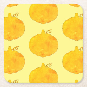 Dessous De Verre Carré Peinture Motif citrouille aquarelle