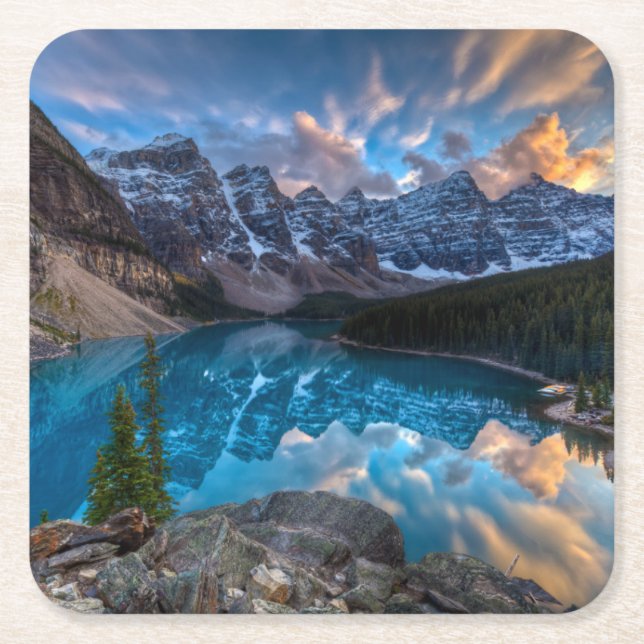 Dessous De Verre Carré Peinture sur la moraine (Devant)